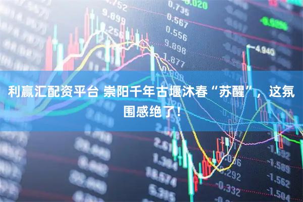 利赢汇配资平台 崇阳千年古堰沐春“苏醒”，这氛围感绝了！